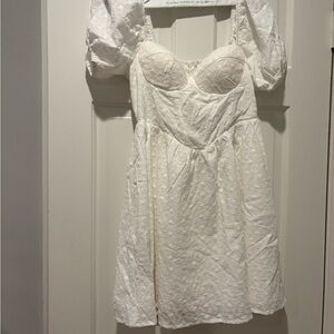 Princess Polly White Textured Mini Dress